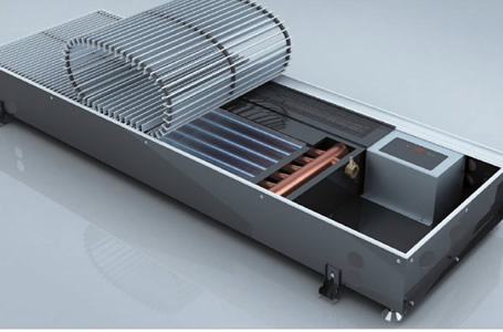  Floor embedded tube trough type copper tube aluminum fin cooling and heating radiator